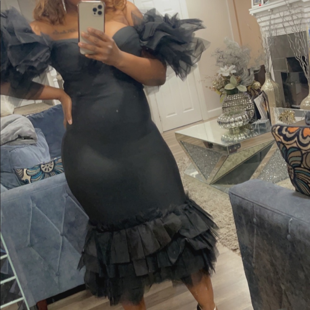 Beautiful black bandage dress worn once for a short time!